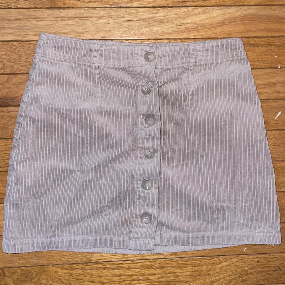 Forever 21 Tan/Beige Corduroy Button Up Skirt, Size M
